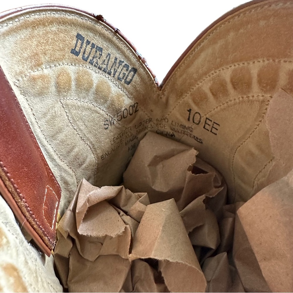 Women’s Durango Brown Cowboy Boots Leather SIZE 10EE - Picture 11 of 13